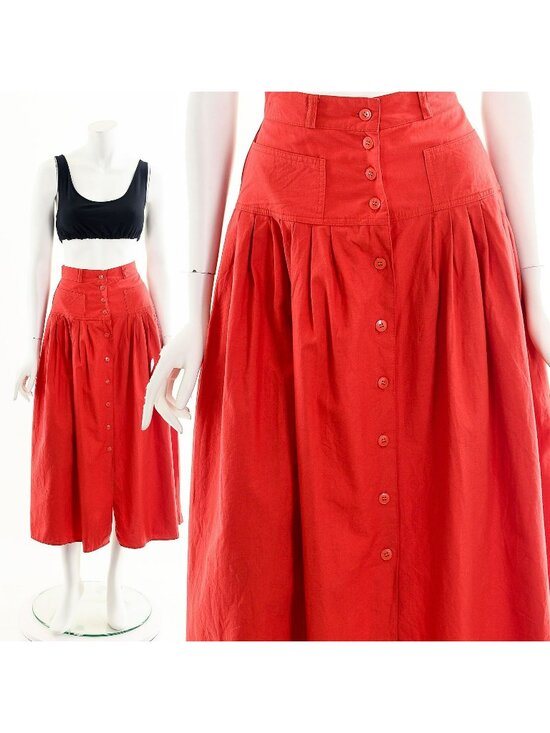 Dresses & Skirts - Cotton Midi Skirt